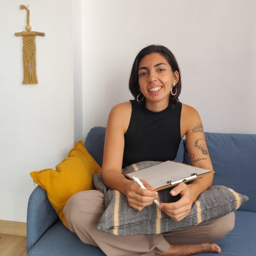 Profesional Saber más sobre mí. Fotografía de la terapeuta.